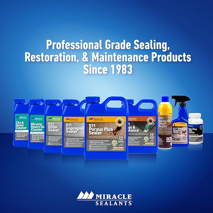 Miracle Sealants 511 Anti-Slip Treatment for Tile and Stone Floors, Showers, Pool Decks, Quart