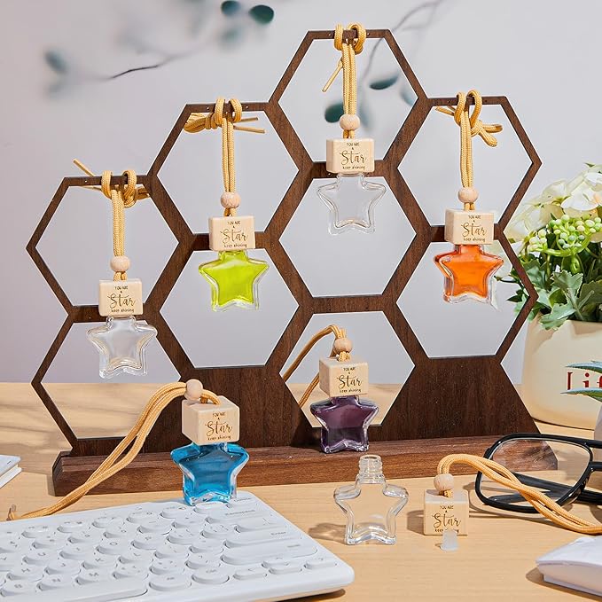 36 Pcs Employee Appreciation Gifts 8ml Car Diffuser Air Freshener Hanging Ornament Empty Glass Essential Oil Bottle Thank You Gift for Volunteer Administrative Professionals Staff Coworker Teacher
