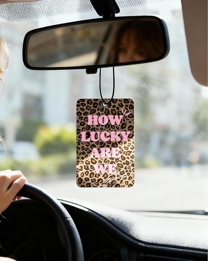 Cheetah Print 5pcs Car Air Freshener Bow Coquette Leopard Print Car Accessories Automotive Interior Hanging Scents Mirror Decor for Women Teen Girls