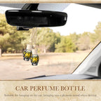 BBTO 50 Pcs Hanging Car Air Freshener Black Car Diffuser Bottles Empty Glass Perfume Bottle Freshener Diffuser Bottles Pendant for Essential Oil Fragrance Aromatherapy Ornament(Skeleton)