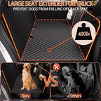 Back Seat Extender for Dogs - Large Space, Heavy-Duty Dog Car Seat Cover for Back Seat with Hard Bottom Holds 420lbs, Waterproof 600D Upgraded Material Dog Hammock for Car,Easy to Use and Clean