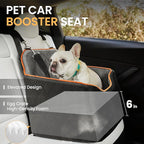 Dog Car Seat for Small Dog, Booster Seat for Dogs Under 30lb, Elevated Pet Seat with Pockets, Anti-Slip Bed for Car, Perfect for Front & Back Seats with Safety Leash (Black/Grey, Medium)
