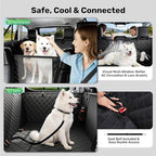 Zanch Heavy-Duty Dog Car Seat Cover, Flat Solid Back Seat Extender for Multi Large Dogs, Hard-Base Supports 450 lb, Waterproof Scratchproof Hammock Protector, Standard for Cars, SUV, Trucks, Black