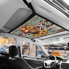 NDISTIN Highland Cow Car Ceiling Cargo Net Pocket Zip Up Car Ceiling Storage Net with Adjustable Buckle Southwest Aztec Car Roof Seat Organizer Keeps Car Interior Tidy