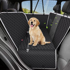 Meolsaek Car Seat Cover for Dogs, Non-Slip Dog Hammock for Car Back Seat, with Mesh Window Scratch Proof Nonslip Back Seat Protector for Trucks SUVs Most Cars (Black with Mesh)