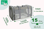 Soft-Sided Pet Carrier for Cats Small Dogs of 15 Lbs Medium Grey