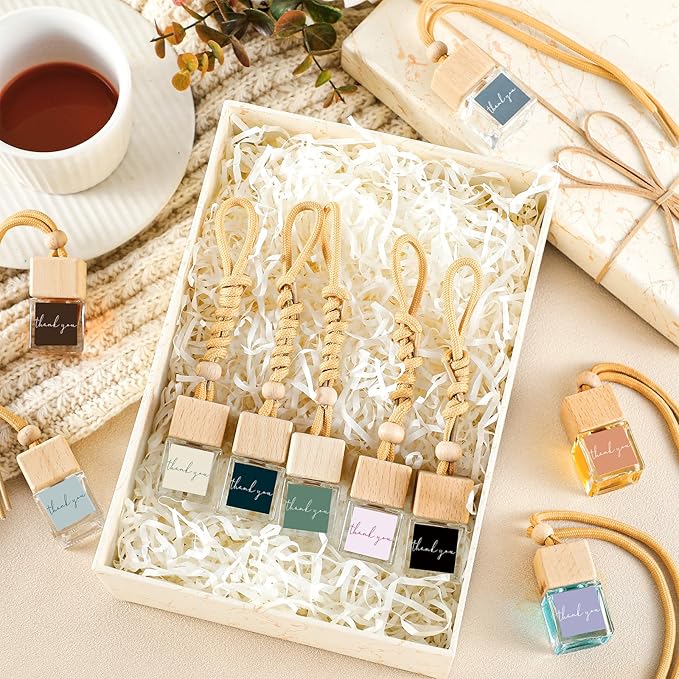 30 Pcs Appreciation Gift Bulk Car Air Freshener Diffuser Hanging Car Empty Glass Oil Diffuser Thank You Gifts for Employee Dietitian Coworker Social Worker Nurse (Thank You)