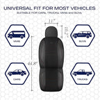 Skechers Air-Cooled Memory Foam Seat Covers,Mesh Thick Car Seat Covers,Piping Leather Car Seat Covers Front Seats,Airbag Compatible,Automotive Comfort Universal FitMost Cars,Vans,Truck,SUV,Brown