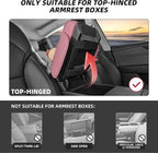 5 in 1 Car Center Console Cover, Armrest Pad with 2 Storage Pockets, Cup Holder, Tissue Box Slot, Phone Holder, Universal Car Interior Organizer (Pink)