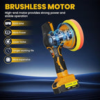 Cordless Buffer Polisher Kit For DEWALT 20V LI-ION Battery.6-Inch Orbital Buffer Polisher with 8 Variable Speed with 25pcs Polishing Accessories, for Car Polishing/Waxing (Tool Only)