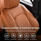 Huidasource Tacoma Car Seat Covers, 360° Full Coverage Waterproof Leather Cushion Cover Fit for Toyota Tacoma 2016-2023 SR SR5 Limited TRD Sport/Pro/Off Road All Cab Front Row(Front Pair/Brown)