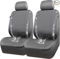 CAR PASS Gray Leather Bling Diamond Car Seat Covers 2 Front Interior Sets, Waterproof Universal Shining Glitter Crystal Sparkle Fit for 95% Automotive Truck SUV Cute Women Girl, Gray Rhinestone