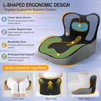 Memory Foam Car Seat Cushion with Lumbar Support, L-Shaped Ergonomic Design for Long Driving, Pressure-Relief Comfort for Car, SUV, Semi Truck & Office Chair