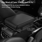 SEG Direct Car Center Console Cover, Breathable Leather Auto Armrest Cover, Memory Foam Arm Rest Cushion, Universal Car Seat Box Cover Car Interior Accessories, Black