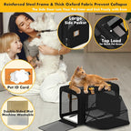 PAWZIDEA Double Pet Stroller with 2 Detachable Carrier, Lightweight Portable Travel Crate & Car Seat Combo & TSA-Approved Expandable Carrier, Foldable Jogger Stroller for 2–4 Cats or Small/Medium Dogs