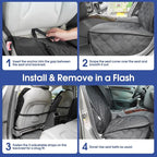 Heavy Duty Dog Front Seat Cover with Side Flaps - 900D Waterproof Car Seat Cover, Protects from Dirt, Fur & Scratches, Fits Captain Seats, Cars SUV Trucks Minivans(2-Pack)