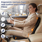 Car Seat Cushion,Lumbar Support Pillow for Office Chair – 3D Breathable Mesh Memory Foam Pad,Non-Slip Truck Seat Cushion with Adjustable Strap, Lower Back Support for Car, Office, Gaming Chair, Black