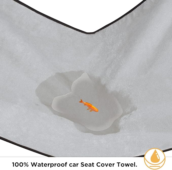 Waterproof Seat Cover Towel, Premium Sweat Carseat Protector, Perfect for Universal Anti-Slip Car Truck SUV Seat, Great for Surfing Yoga Gym Workout, Gray