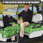 Biyejit Golf Cart Seat Covers with 4 Pockets Golf Cart Seat Towel Blanket Fits 2-Seat Golf Carts, Golf Cart Accessories