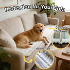 Dog Car Seat Cover, Pet Couch Covers for Car and Sofa, Non-Slip Backseat Pet Bed Mat, Machine Washable, Soft Plush Travel Seat Protector with Portable Storage Bag (White,23.6''×70'')