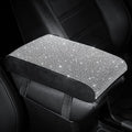 SEG Direct Diamond Auto Center Console Cover, Bling Car Armrest Cover, Memory Foam Armrest Cushion Pad with Crystal Rhinestones, Universal Seat Box Cover, White Diamond