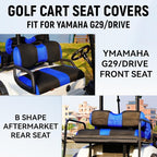 Golf Cart Front and Rear Seat Covers for Yamaha G29/drive Drive 2 2007+, Durable Polyester Fabric Yamaha G29 Seat Covers, Breathable Washable