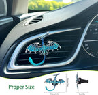 Dragon Car Air Freshener Vent Clips,1pc Cute Blue Enamel Alloy Toothless Dragon Car Accessories for Women Teens,Refillable Essential Oil Diffuser