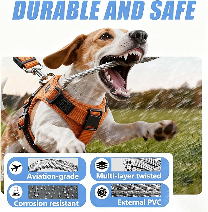 2 Pack Chew Proof Dog Seat Belt with Steel Cable, 2 in 1 Car Harness for Medium & Large Dogs Chewer Heavy Duty Dog Seatbelts