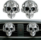 Gothic Skull Car Air Freshener Vent Clips with 2 Pads, Halloween Scented Car Accessories for Men Women, Automotive Interior Decor and Cool Car Fresheners for Men， Spooky Gift Idea-A8