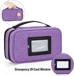 CURMIO Insulated Insulin Cooler Travel Case, Double Layer Diabetic Supplies Storage Bag with Detachable Pouches for Diabetic Medication and Ice Packs, Purple, Empty Bag Only