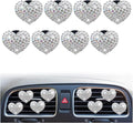 8Pcs Silver Bling Heart Air Vent Clips, Crystal Heart Air Fresheners Vent Clips Car Diffuser Vent Clip Rhinestone Car Decoration Car Interior Decor Cute Car Accessories for Women，Interior Accessories