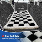 Thickened Dog Bed for Car Back Seat, Upgraded Bottom Non-Slip, Fits Hard Bottom car seat Cover for Dogs, Premium Mixed Color, Dog Car Seat Cover(White-Black)