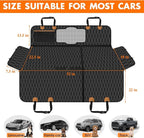 Dog Back Seat Cover, Waterproof Scratch Proof Nonslip Dog Hammock for Car, Car Seat Cover for Back Seat with Sanitary Pad Mesh & Pocket for Cars SUVs and Trucks - S, Black/Orange