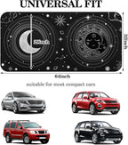 Windshield Sun Shade Foldable Car Front Window Covers for Car Accessories Sun Heat UV Rays Visor Protector Protection for Universal Cars SUV Truck (Sun Moon)