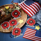 12 Pcs Memorial Day Gifts Bulk Red Poppy Car Air Fresheners Poppy Flowers Hanging Ornaments for Memorial Veterans Day Gifts
