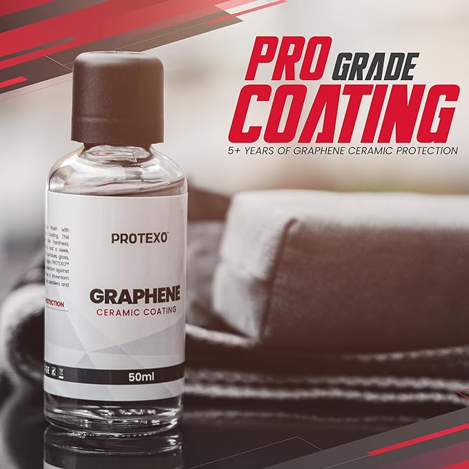 Graphene Ceramic Coating for Cars 50ML | Complete Ceramic Car Coating Kit [PRO] | Invisible & Hydrophobic Nano Auto Coating for Car Paint, Plastic Trim, Wheels, Windshield Glass, & Headlights