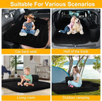 Car Air Mattress Portable Car Bed Back Seat Camping Bed Inflatable Dog Bed for Car Universal SUV Camping Mattress with Car Air Pump 2 Pillows (Black)