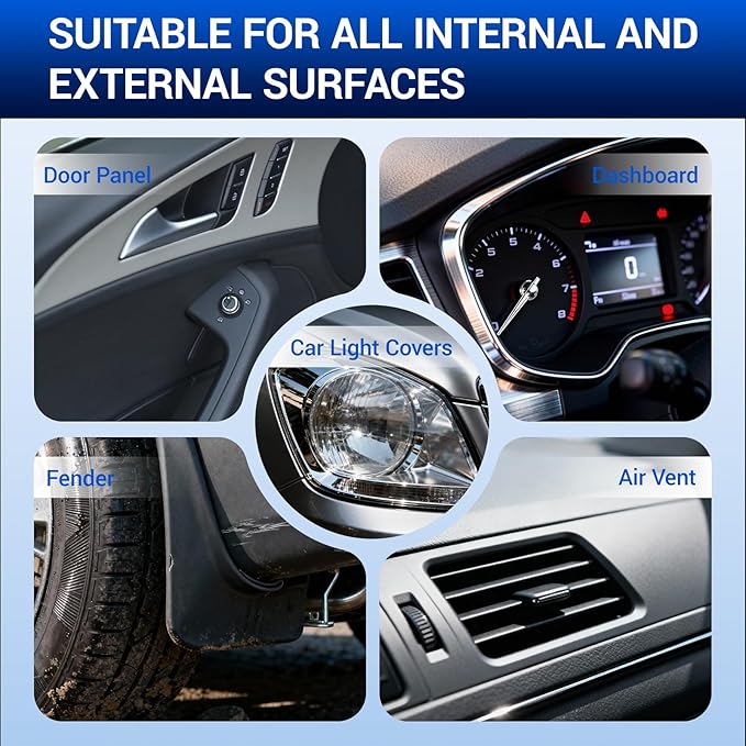 Ultimate Car Scratch & Trim Restoration Kit - Erases Scratches, Revives Faded Black Plastic, Vinyl & Rubber to Restore a Like-Deep Shine, Plastic Refurbishment