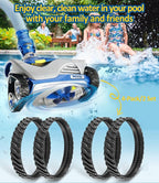 R0526100 Track Replacement Compatible with Zodiac Baracuda MX6 MX8 Elite Series Suction-Side In-ground Pool Cleaners, Heavy Duty Rubber Wheel Tire Belts (4-Pack)