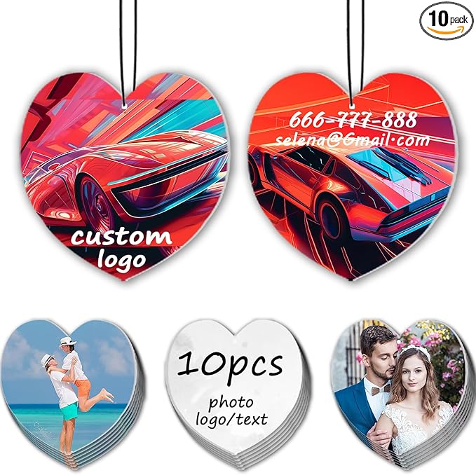 10-1000Pcs Custom Air Fresheners with Picture, Personalized Double Sided Photo or Logo Air Freshener, Customized Gifts for Branding Business Events Promotions