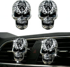Gothic Skull Car Air Freshener Vent Clips with 2 Pads, Halloween Scented Car Accessories for Men Women, Automotive Interior Decor and Cool Car Fresheners for Men， Spooky Gift Idea-A4