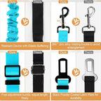 LivTee Dog Seat Belt for Car, Retractable Pet Safety Harness, Adjustable Nylon Dog Seatbelt Leash, Comfortable Dog Accessories for Vehicles (Teal-2PCS)