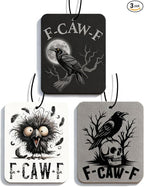 Funny Gothic Car Air Freshener 3Pcs F-CAW-F Black Caw Car Accessories Interior Hanging Scents Automotive Mirror Decor for Men Women