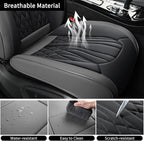 Leather Car Seat Covers,Breathable and Waterproof Faux Leather Automotive Seat Covers for Cars SUV Truck Sedan,Universal Driver Seat Cover Grey&Black