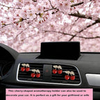 4Pcs Cherry-Shaped Car Air Freshener Vent Clips with Rhinestones, Unscented Cute Car Air Freshener for Men Women, Fragrance Diffuser Clip for Car and Truck Air Fresheners, Sparkling Decor-A10