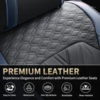 FLORICH Leather Front Car Seat Covers Waterproof Durable Front Seat Protector for Cars Luxury Seat Cover Breathable Vehicle Seat Cushion Universal Fit for Most Car Truck SUV, Black&Blue