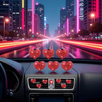 6Pcs Bling Heart Air Vent Clips Red Heart Car Air Fresheners Vents Clips Car Diffuser Diamond Car Interior Decor Charm Decoration Cute Accessories for Women Automotive