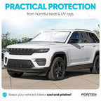 FORTEM Car Sun Shade for Windshield, Reflective Windshield Sunshade, 240T Polyester, Automotive Interior Sun Protection, Ultimate Heat and UV Shield, Foldable, Storage Bag