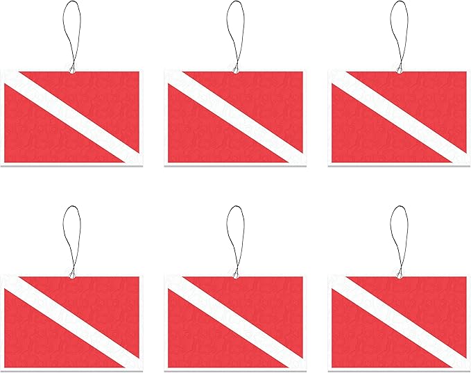 Dive Flag Car Air Freshener Ocean Breeze Scent Freshy Factory (6 Pack)