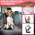 2 Piece Dog Car Seat Belt Harness Retractable Restraint for Car Headrest Adjustable Heavy Duty & Elastic & Durable Dog Car Seat Belt (Pink)